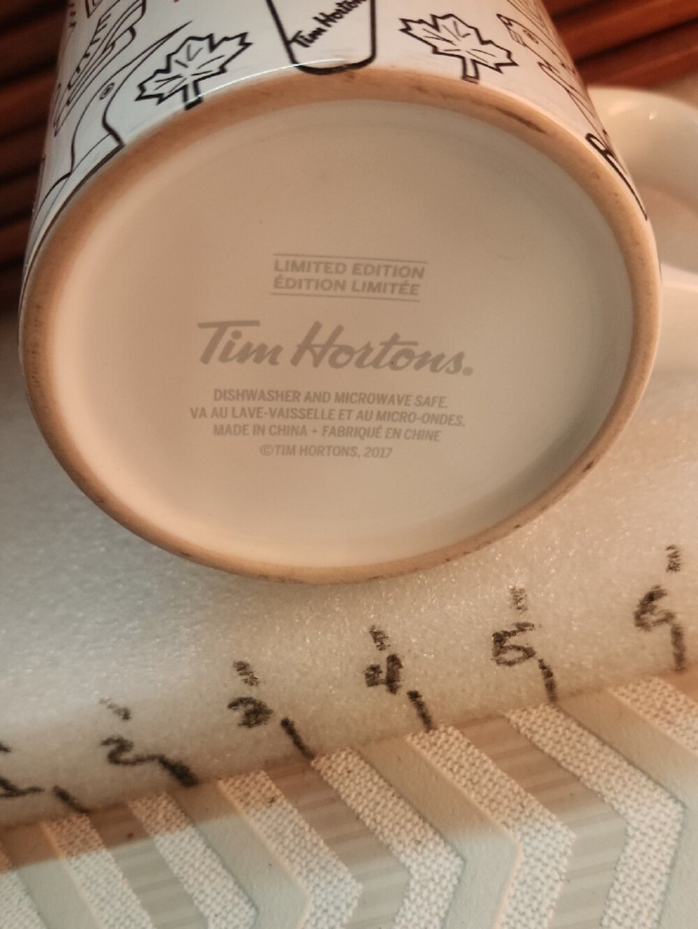 Tim Hortons Canada Celebrating 150 Years Red Interior Ceramic Mug - Picture 3 of 7